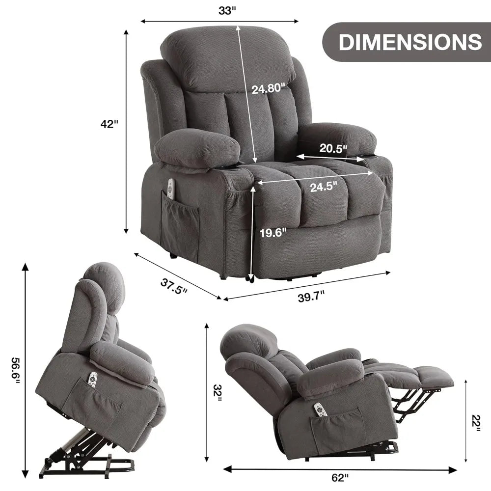 XIAOLANG Electric Power Lift Recliner With Massage And Lumbar Heating