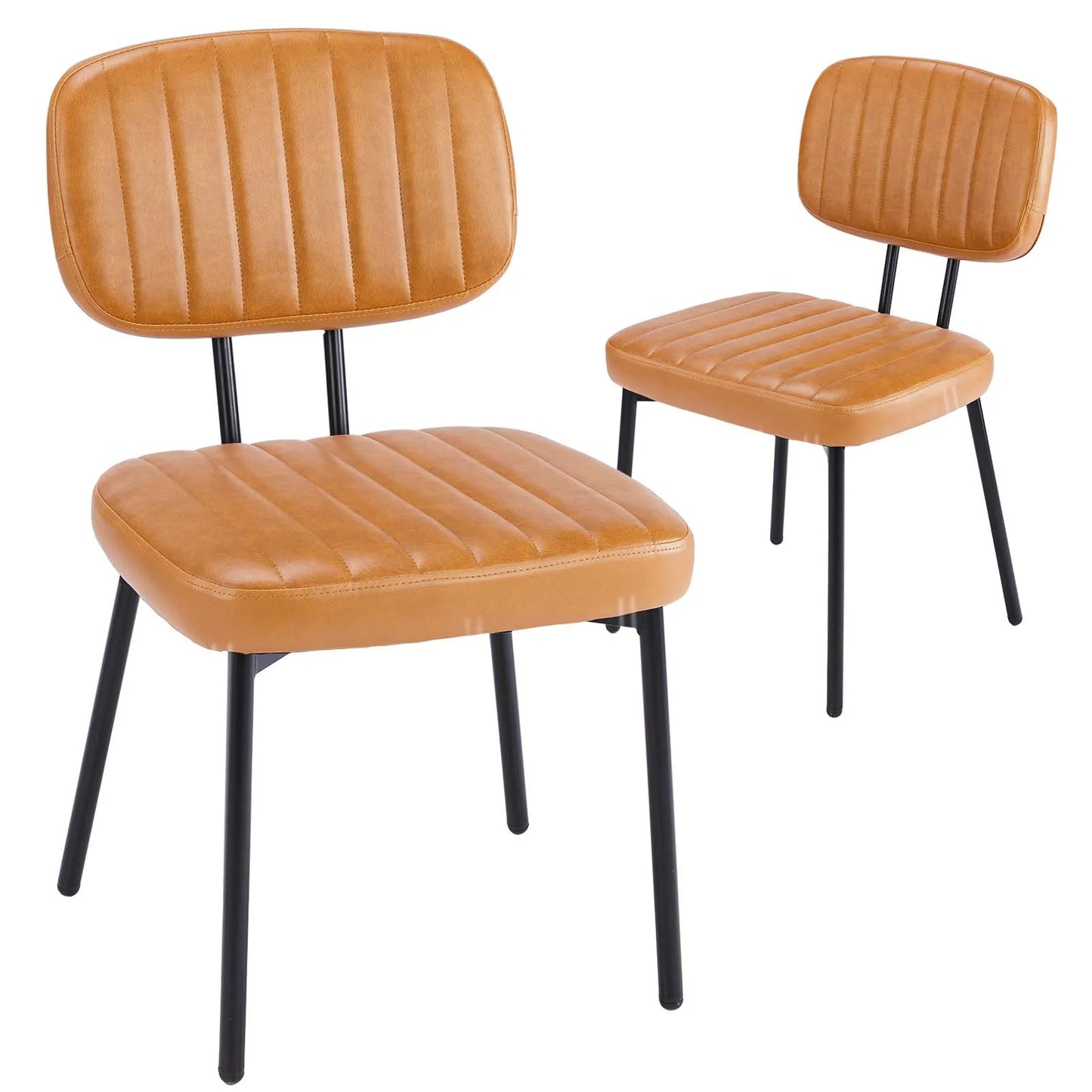 JHK Faux Leather Dining Chairs Set of 2 with LumbarSupport