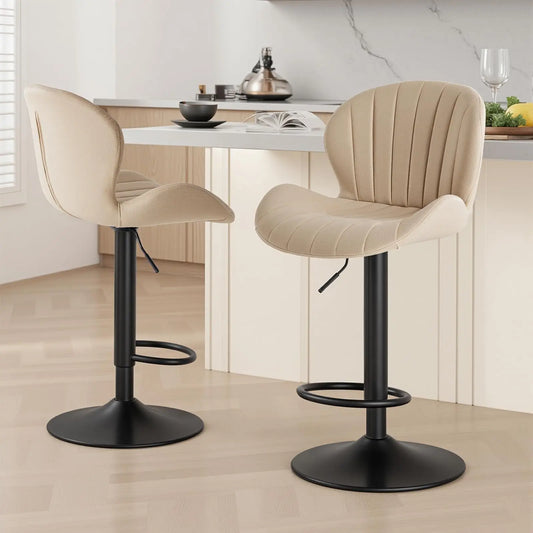 JHK Modern Ergonomic Fabric Dining Chairs Set of Two