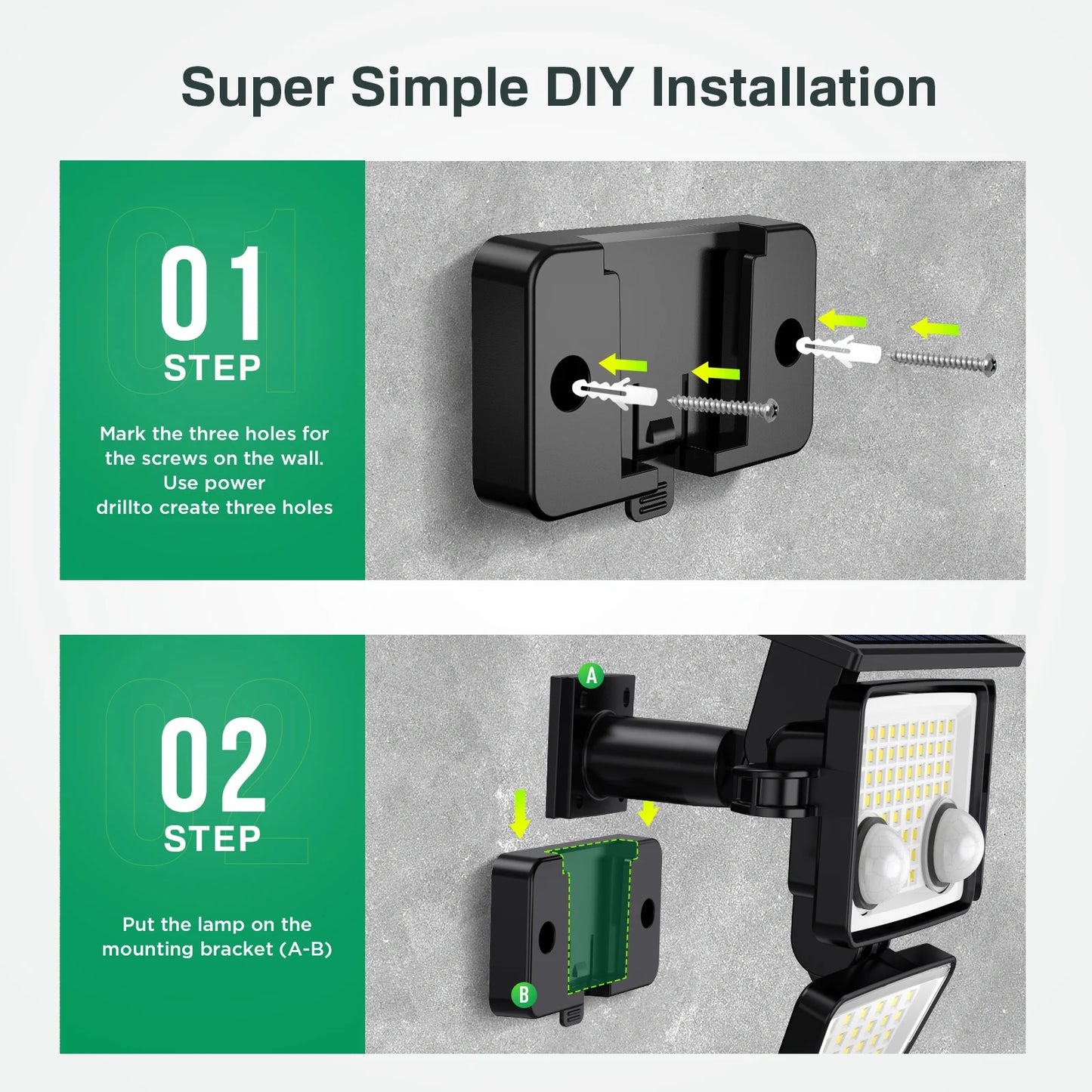 SZRSTH Outdoor Solar Lights IP65 Motion Sensor 188 LED