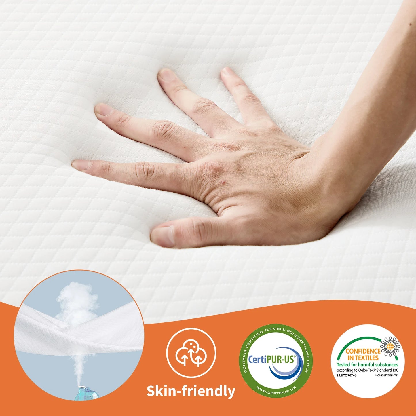 JHK 3-4Inch Soft Mattress Tri-Fold Memory Foam Mattress with Collapsible and Washable Cover Portable Floor Bed for Travel Yoga