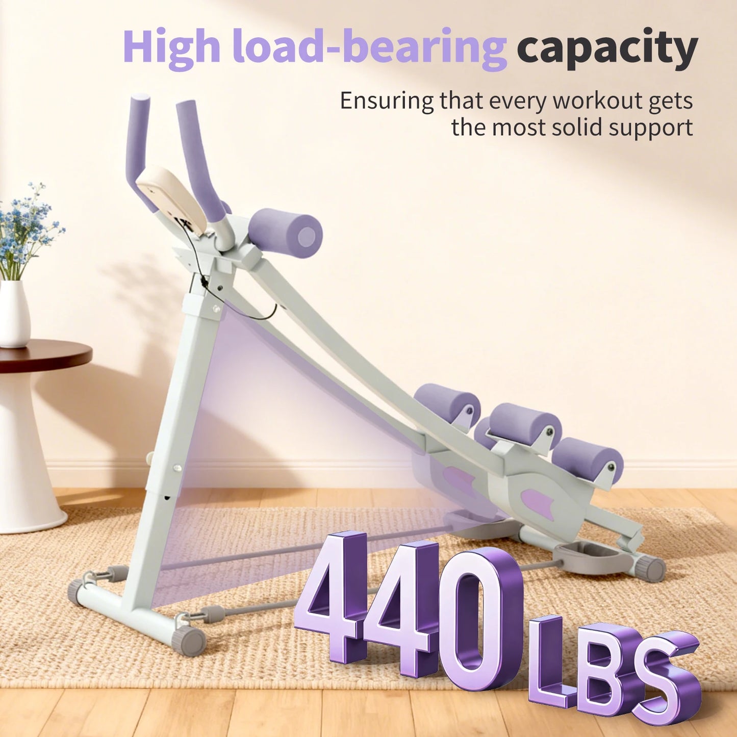 Abdominal Curling Exercise Machine Dual Track Trainer for Home Gym