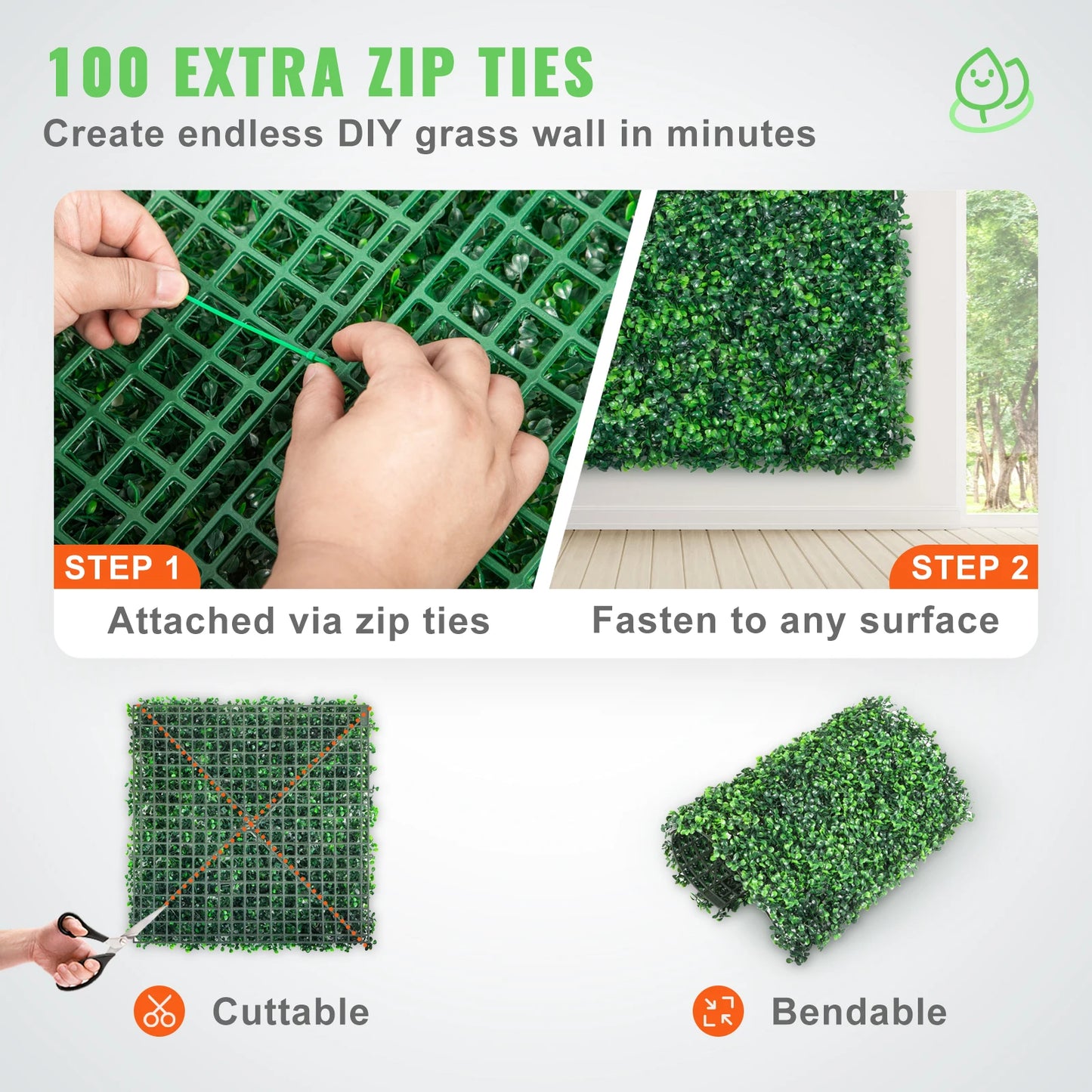 Artificial Boxwood Panels Wall Mat For Privacy Backdrop