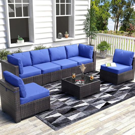 HobbyLane 7 Piece Modular Outdoor Patio Furniture Set