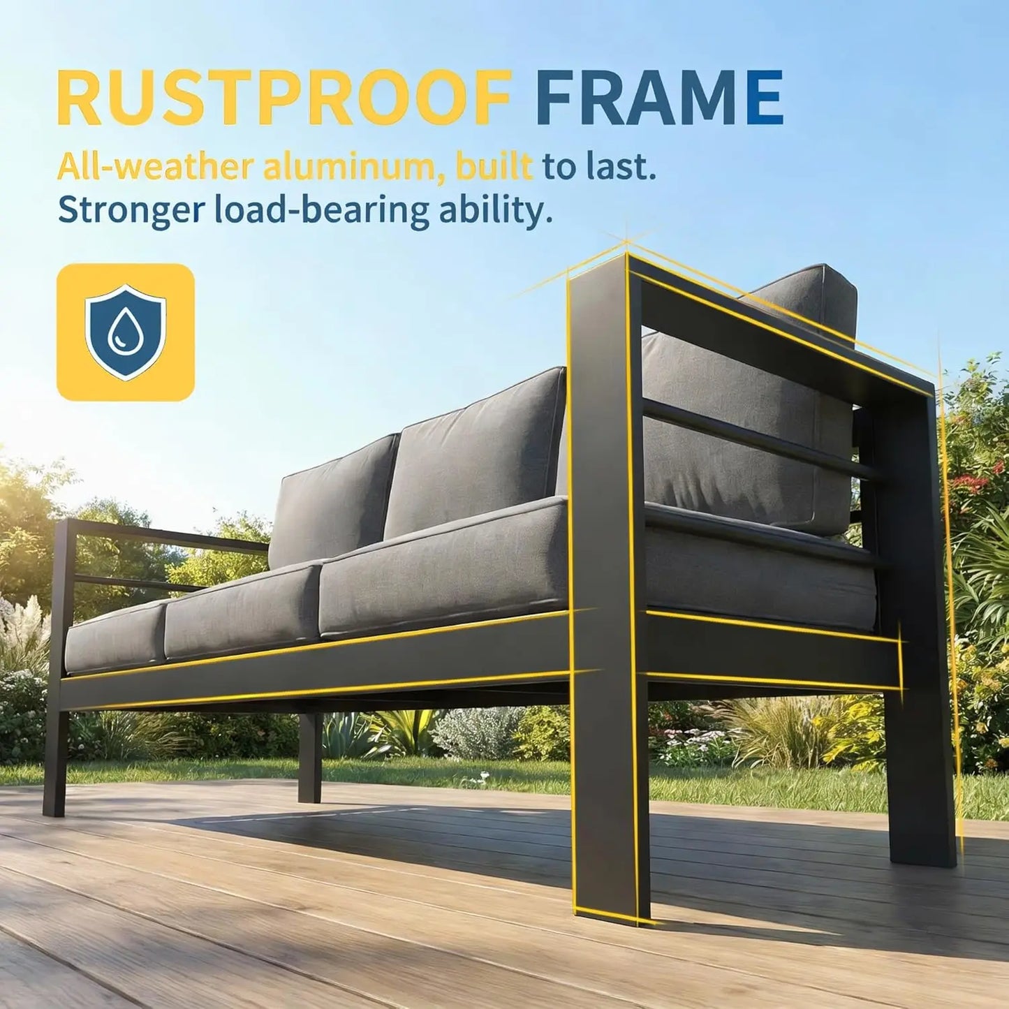 Premium All Aluminum Outdoor Patio Furniture Set For All Weather