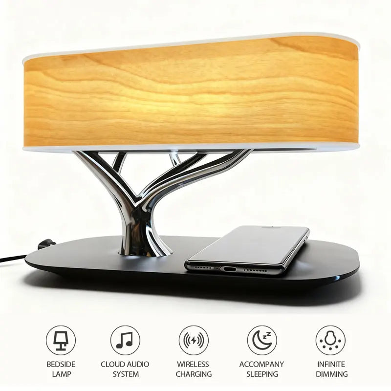 Wireless Charging Speaker Lamp with Ambient Light and Touch Control