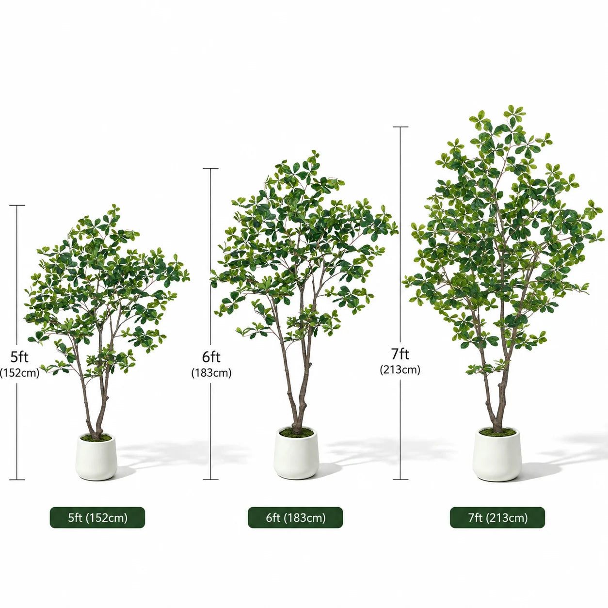 5/6/7ft Faux Black Olive Tree Faux Plants Indoor Large Tall Tree in White Round Pot Aritificial Eucalyptus Tree with Natural Wood Trunk & Realistic Leaves, Fake Olive Plant for Home Office Indoor Decor