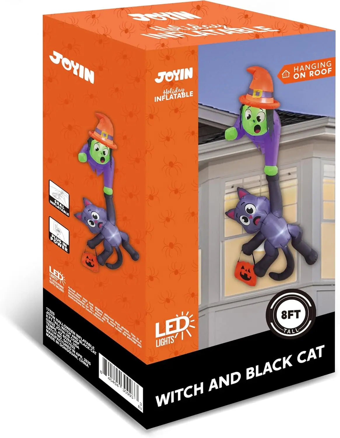 Halloween Witch And Black Cat LED Inflatable Roof Decoration