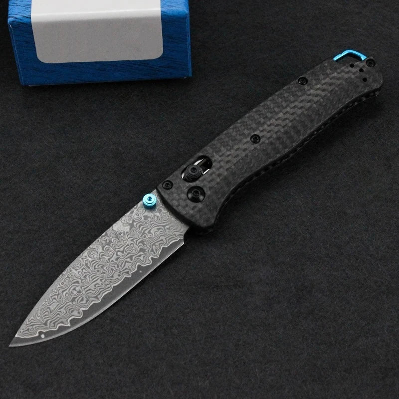 DIY Supplies Bugout 535 Damascus Steel Folding Pocket Knife