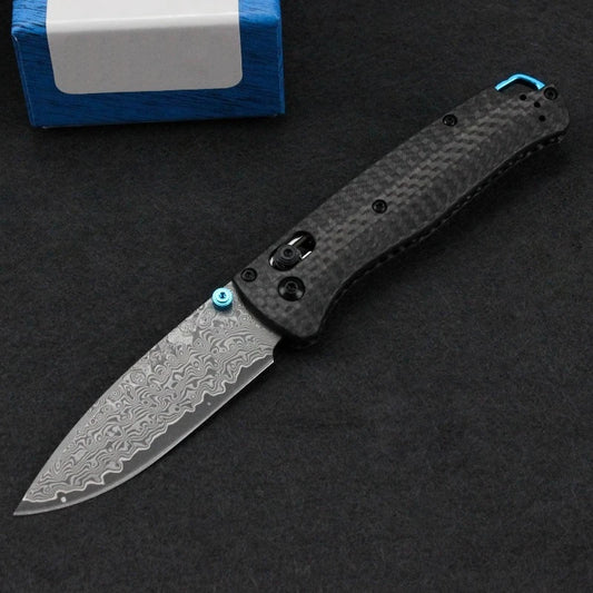 DIY Supplies Bugout 535 Damascus Steel Folding Pocket Knife