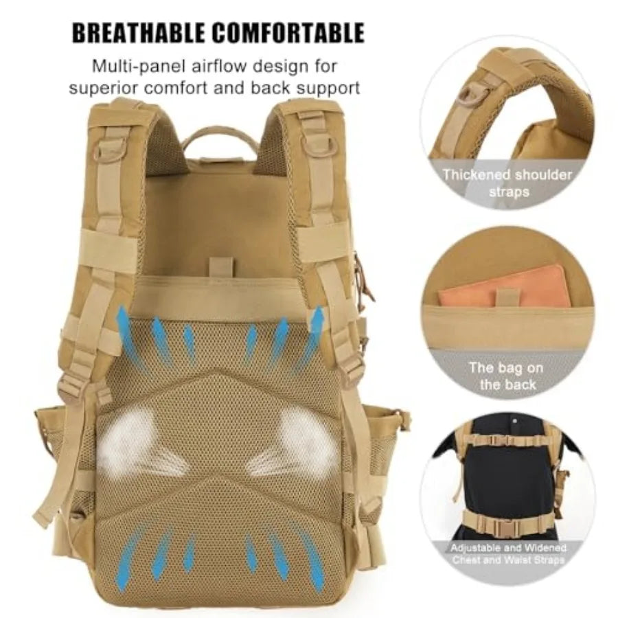 Military Tactical Backpack Water Resistant Heavy Duty Pack