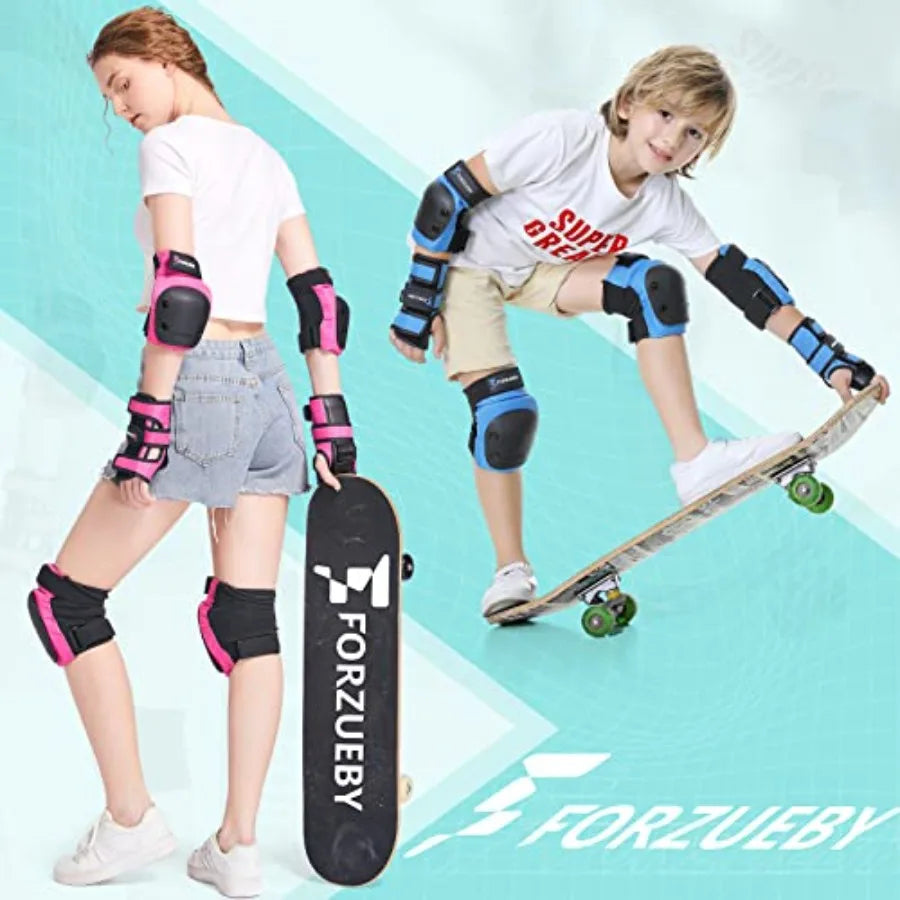 SixInOne Protective Gear Set Knee Elbow Wrist Pads Inline Skating