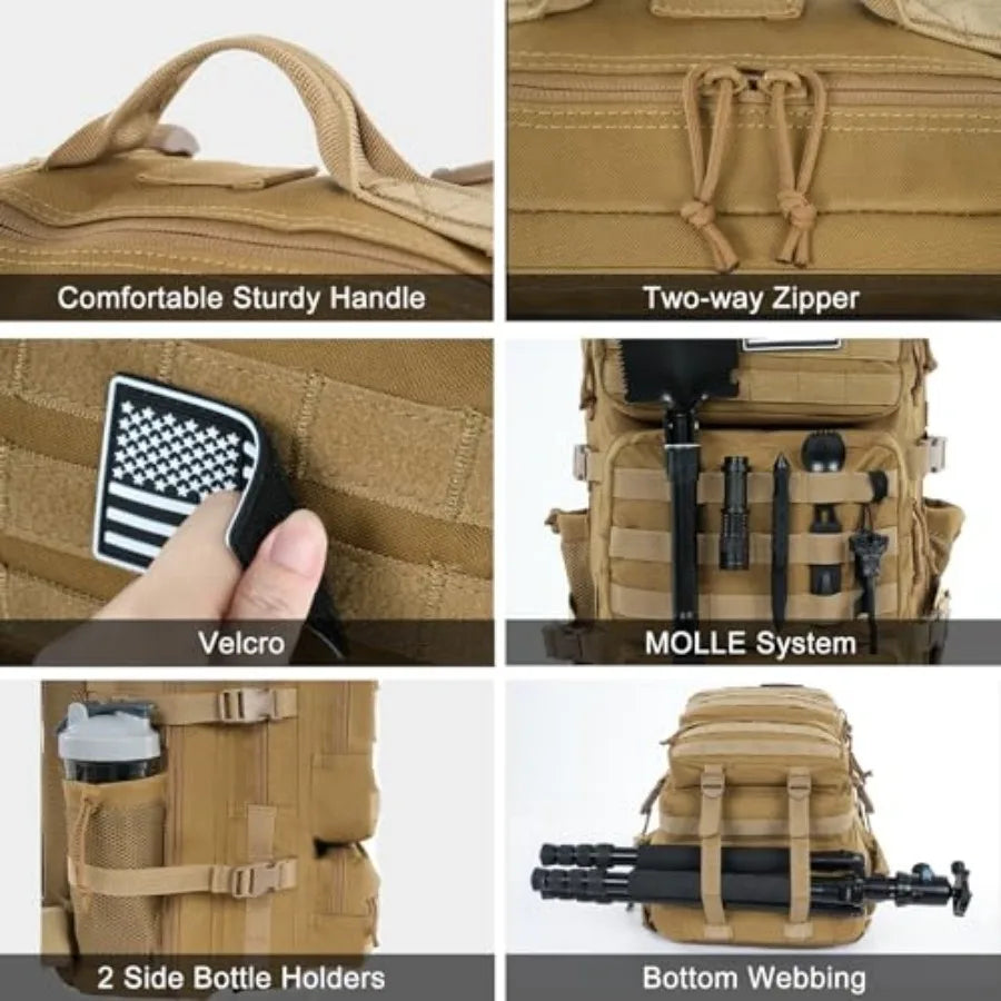 Military Tactical Backpack Water Resistant Heavy Duty Pack