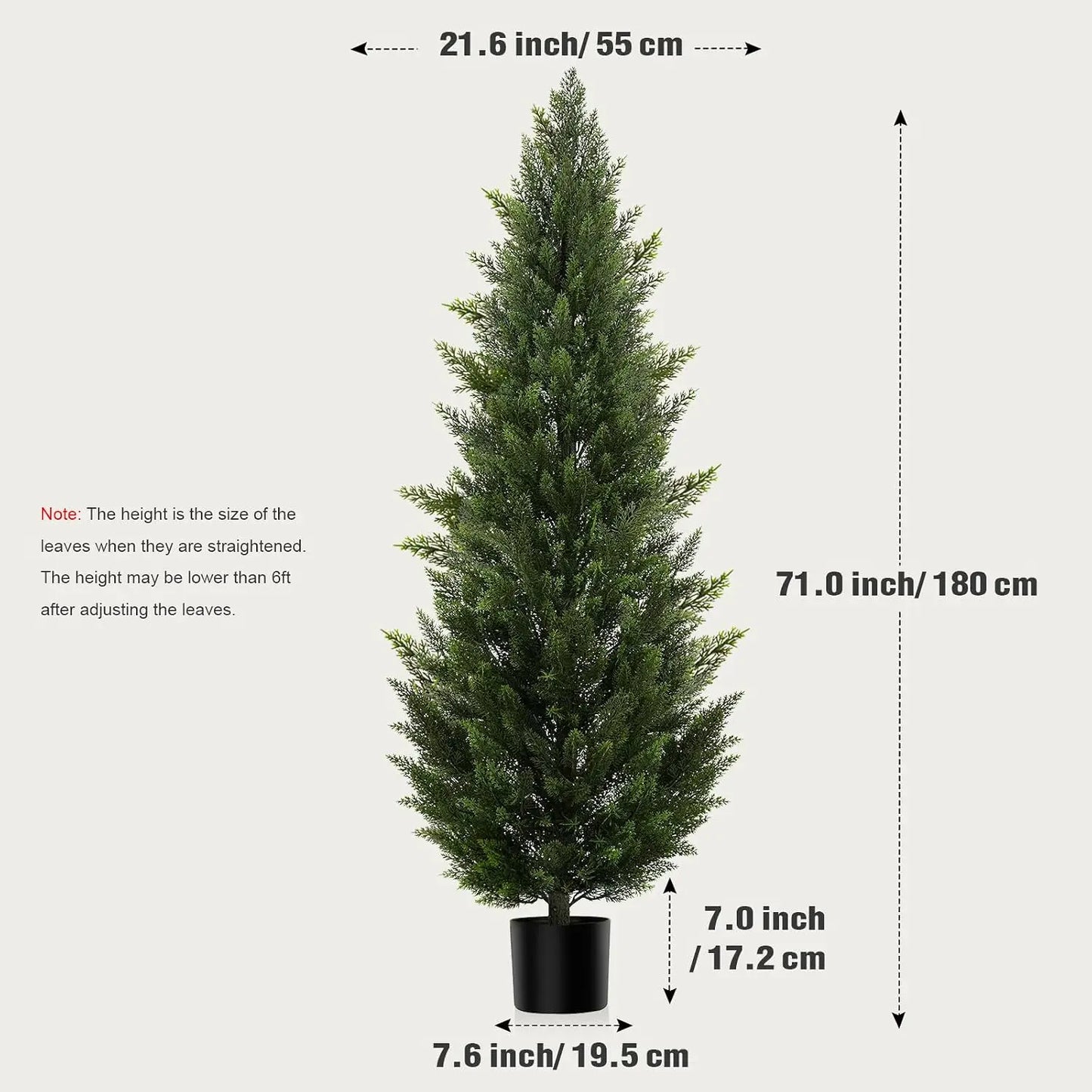 Artificial Cedar Topiary Tree 2/3/4/5/6FT Faux Evergreen Cypress Plant with Realistic Green Leaves, Outdoor Fake Shrub Bush for Front Porch, Garden, Patio, Home Office Halloween Christmas Decor