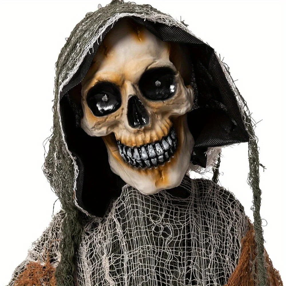 Joyfy Grim Reaper Animatronic Halloween Decoration With Chain Sound