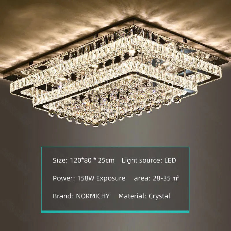 TAONUANSHU Modern Luxury Crystal LED Chandelier For Living Room