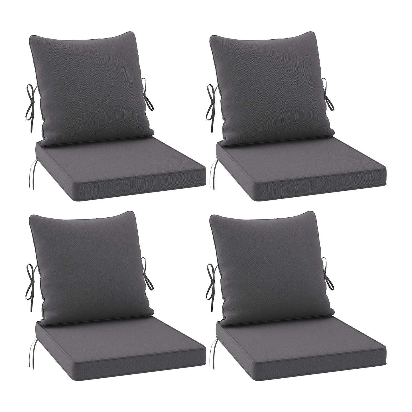 Outdoor Chair Cushions Set of 2, 24"× 24" Outdoor Sofa Replacement Cushions with Removable Cover for Patio Furniture
