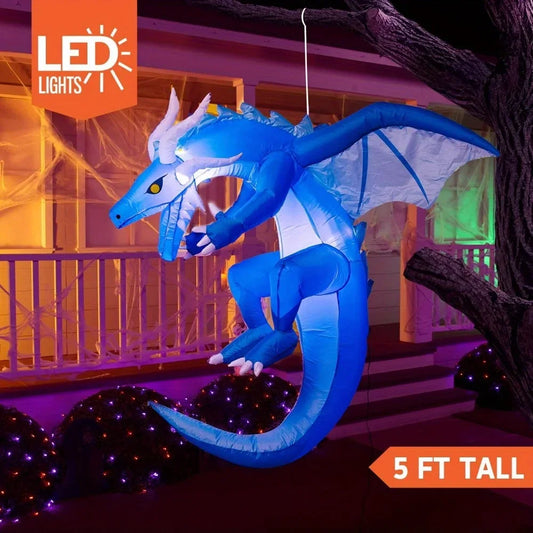 Hanging Ice Dragon Halloween Inflatable Outdoor Led Decoration