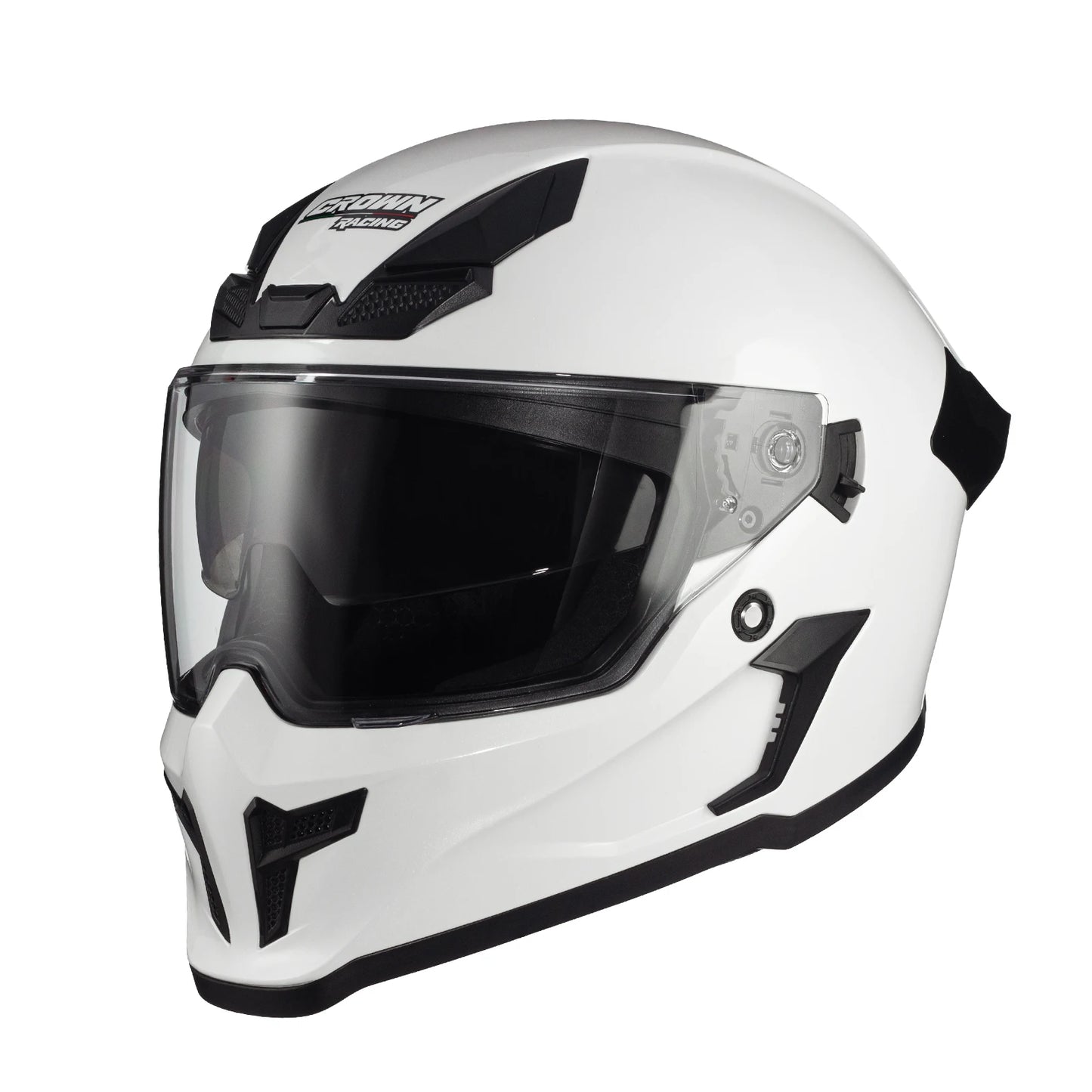 Crown Racing Model-601 Full Face Motorcycle Helmet for Adults, DOT Approved Dual Visor Street Bike Helmet
