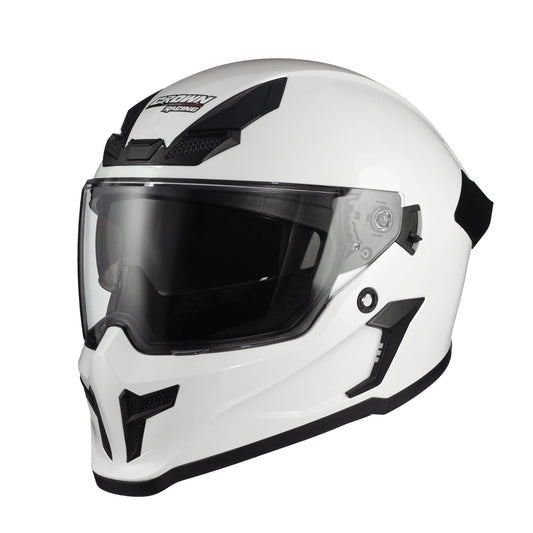 Crown Racing Full Face Motorcycle Helmet Dot Approved Dual Visor