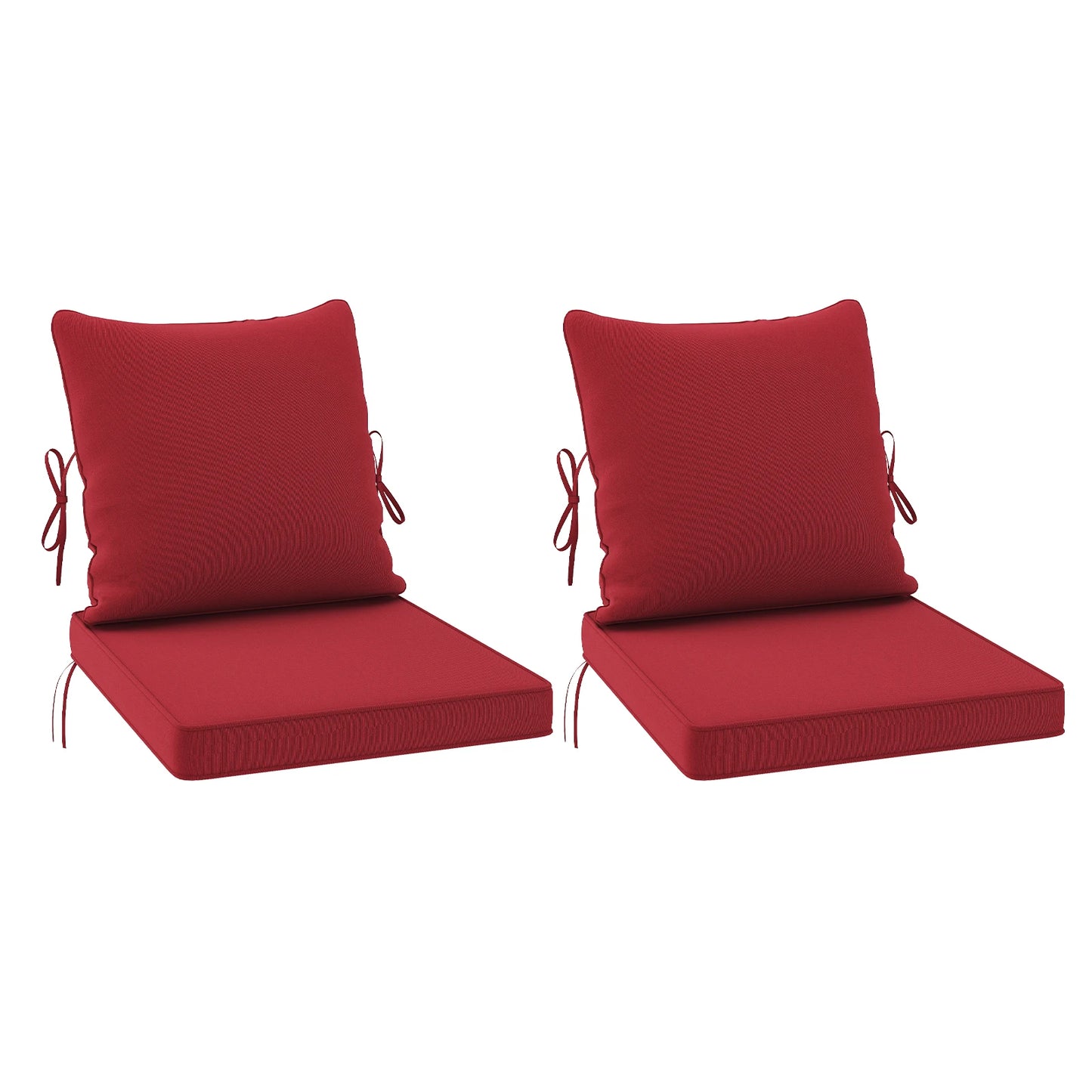 Outdoor Chair Cushions Set of 2, 24"× 24" Outdoor Sofa Replacement Cushions with Removable Cover for Patio Furniture