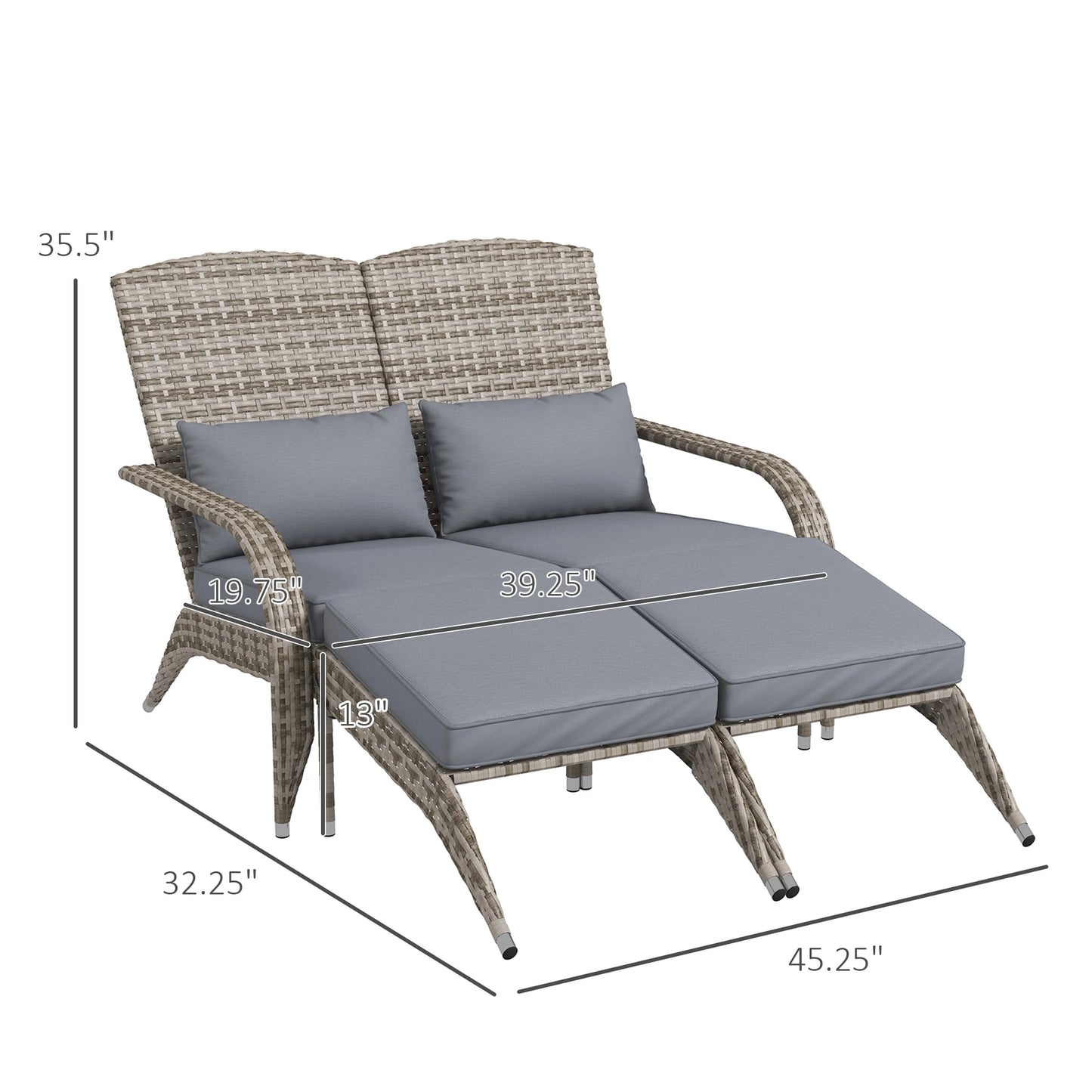 Patio Wicker Adirondack Chair With Cushions For Outdoor Use