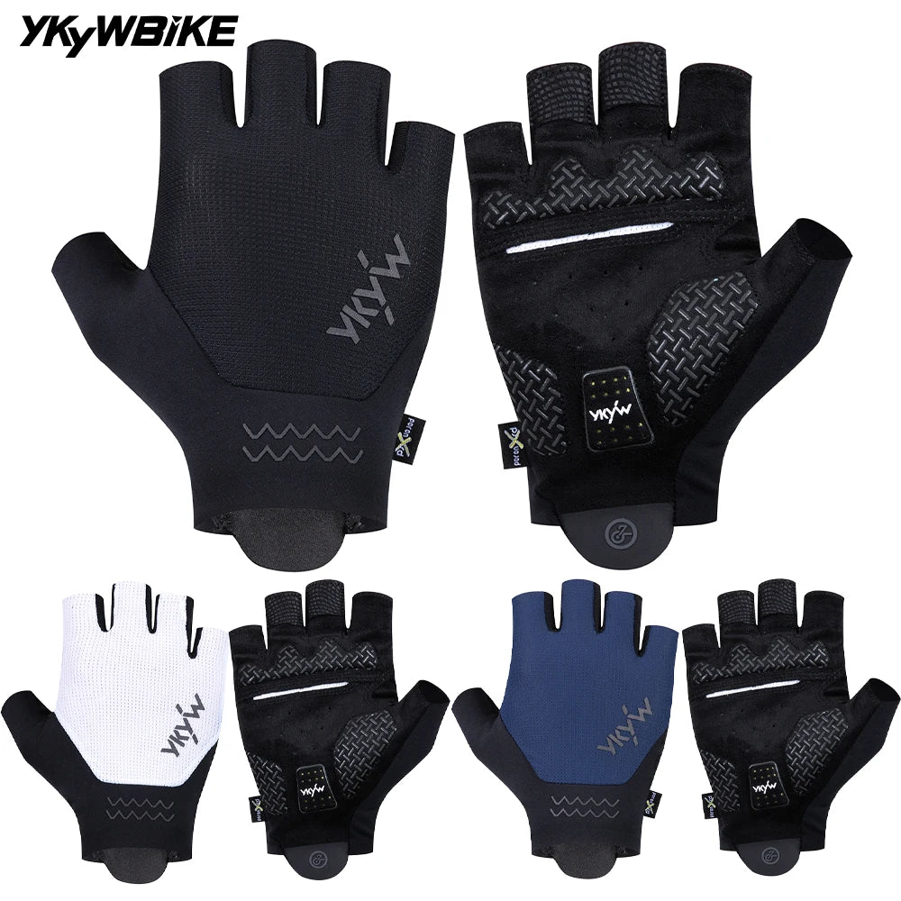 YKYWBIKE Half Finger Cycling Gloves With PORON XRD Shock Absorption