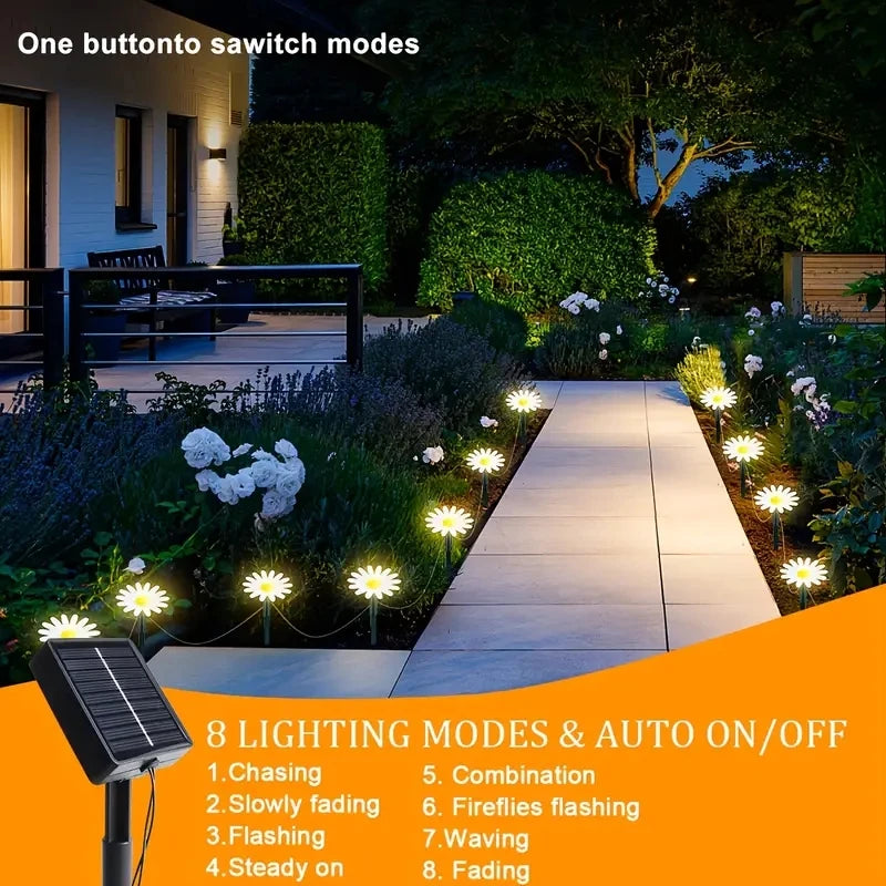 Solar Outdoor Garden Path Lights Waterproof Decorative String