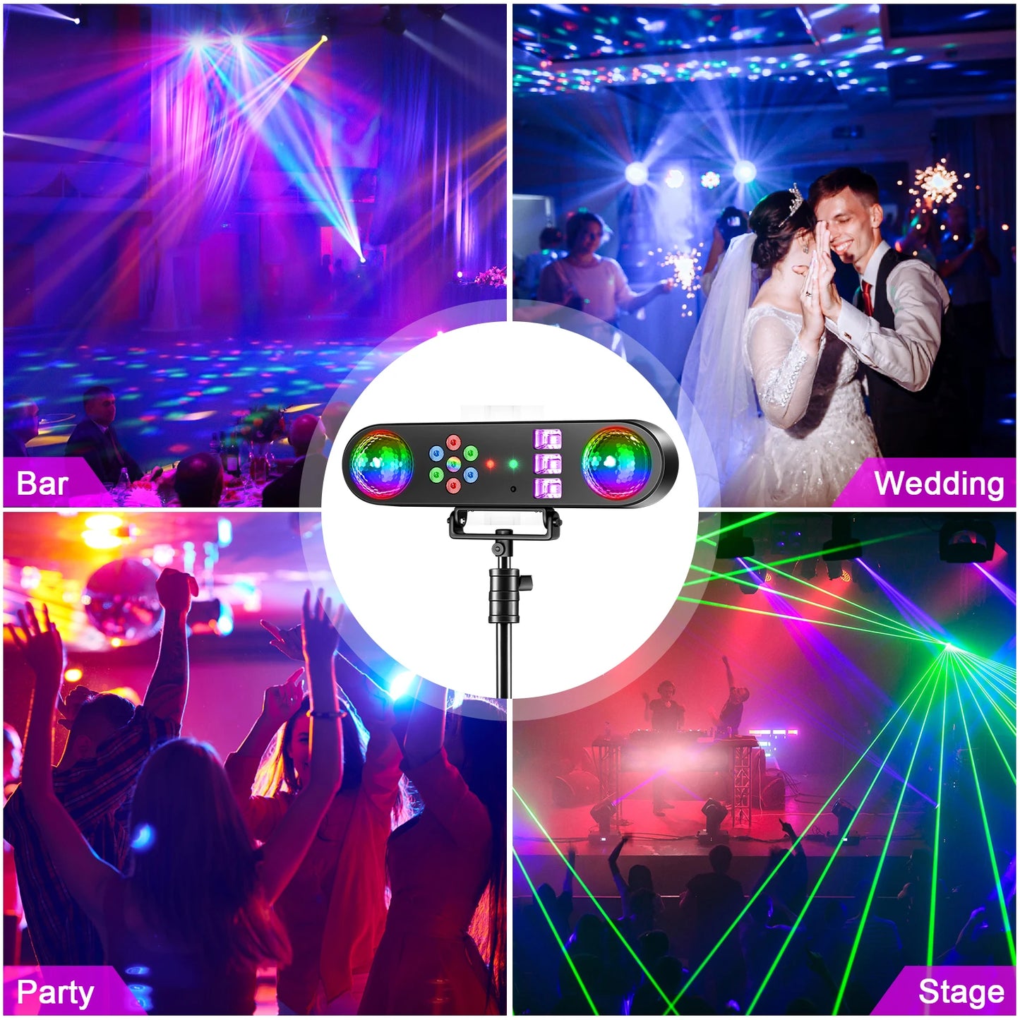 U'King Mini 5In1 Bracket Light Remote Stage DJ Ball Effects