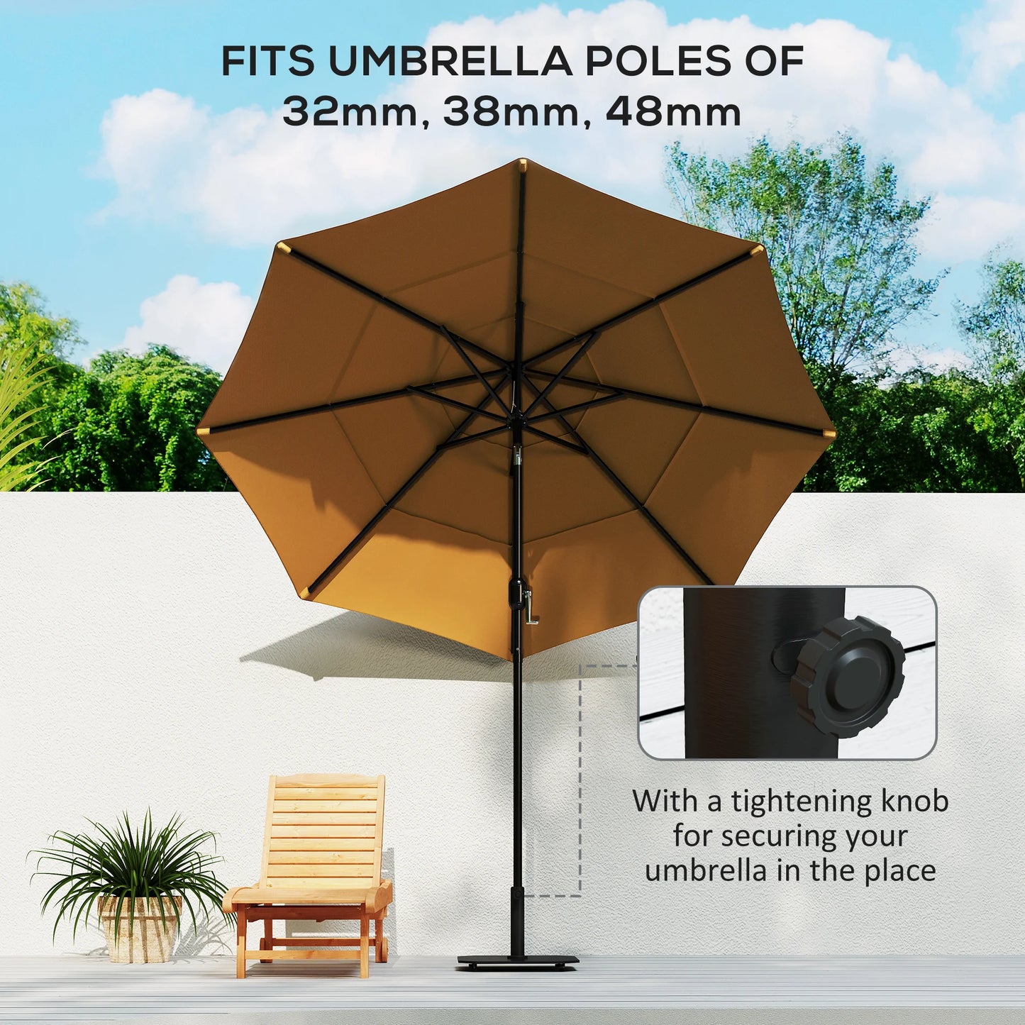 Square Umbrella Base, 41 Lbs Metal Patio Umbrella Holder, Black