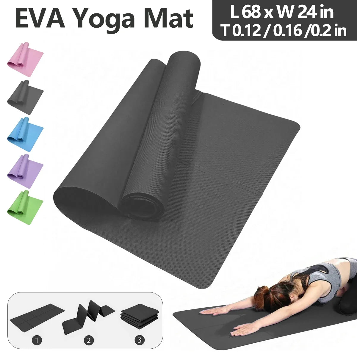 Eco Friendly Foldable Yoga Mat EVA Travel Exercise Pad