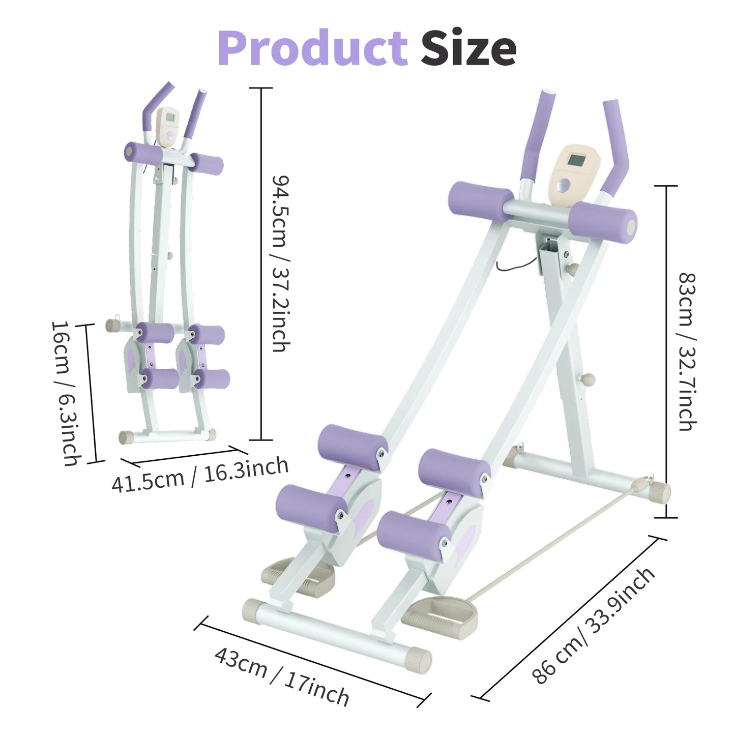 Abdominal Curling Exercise Machine Dual Track Trainer for Home Gym