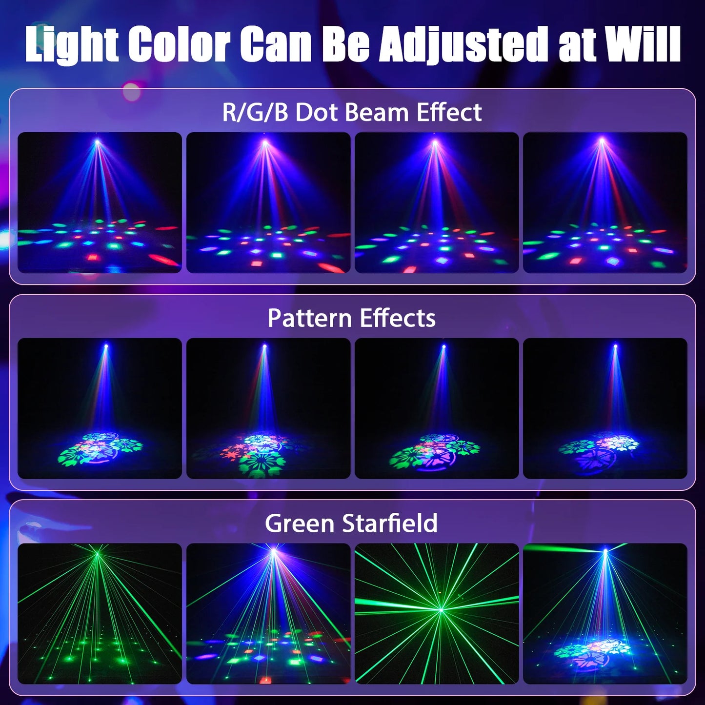 U'King Mini 30W Moving Head Light DMX RGB Strobe Light