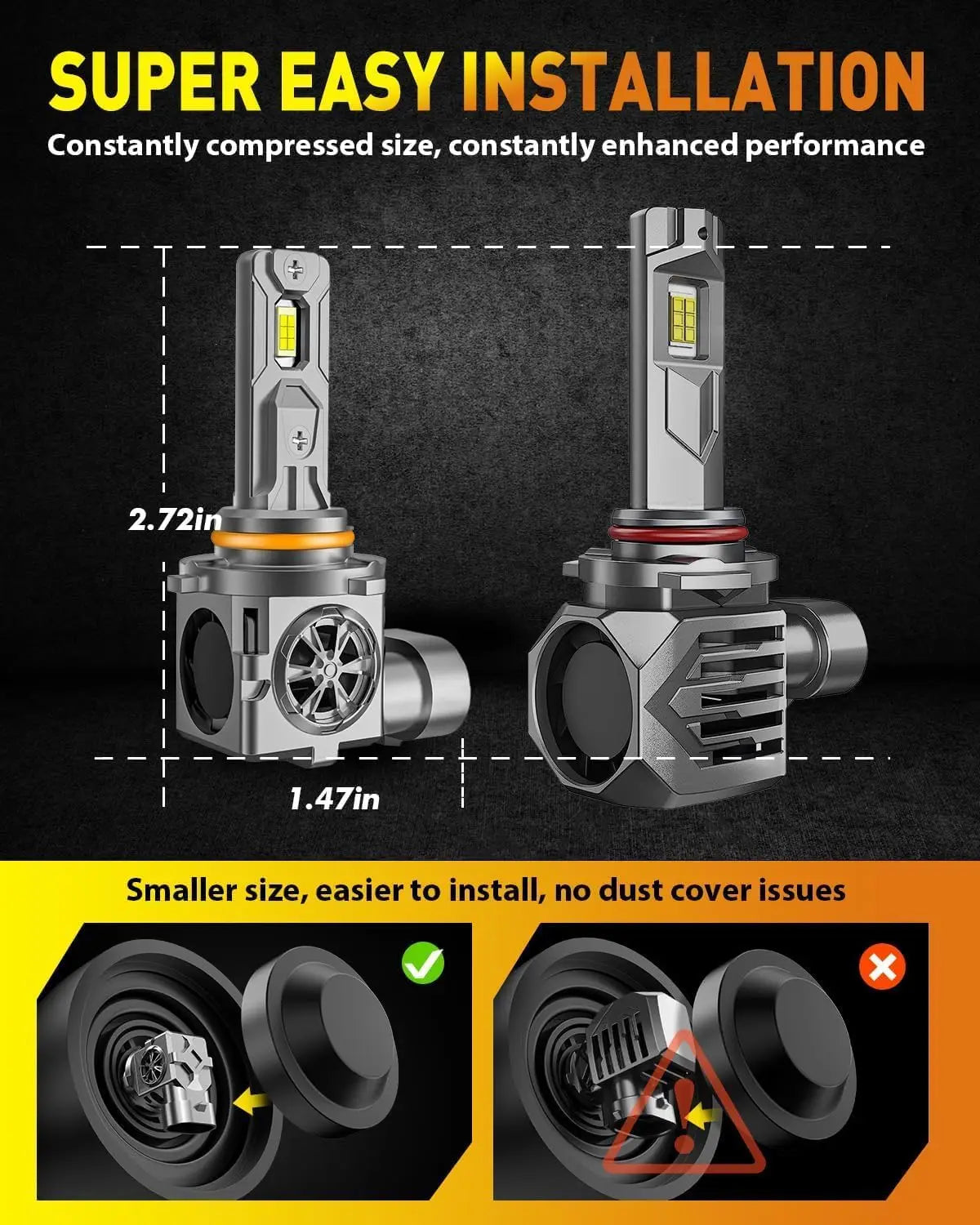 Fahren LED 9005 9006 Fog Light Kit With Cooling Fan