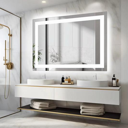 JHK Wall Mounted Led Vanity Mirror With Front And Backlight