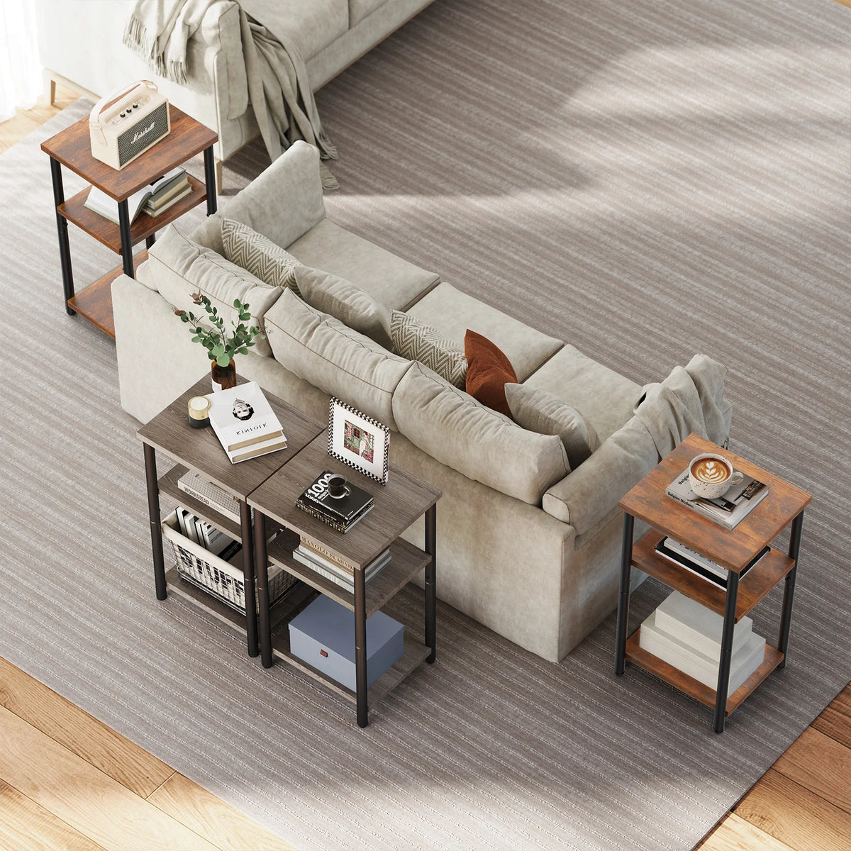 MCQ 3 Tier Living Room Coffee Table With Storage Shelf