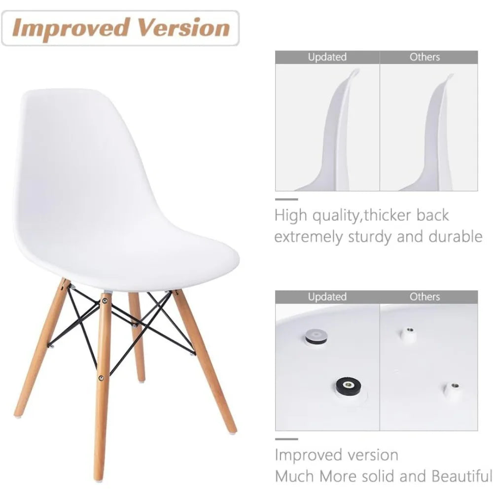 Furmax Modern DSW Dining Chair Set Mid Century Shell Plastic