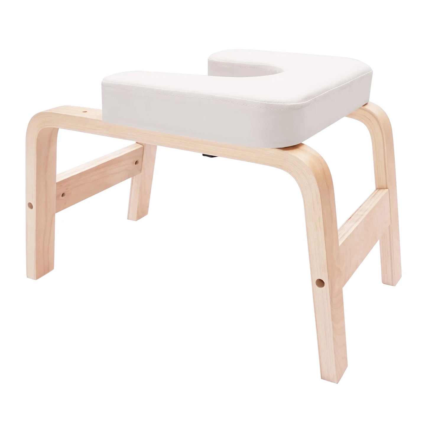 Yoga Headstand Bench Inversion Stool 440lbs Capacity U Shape Cushion Detachable T Block for Headstand Shoulderstand Handstand Practice Home Gym White