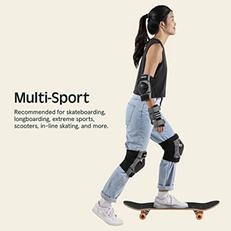 Protective Knee Elbow Wrist Guard Set For Skateboarding