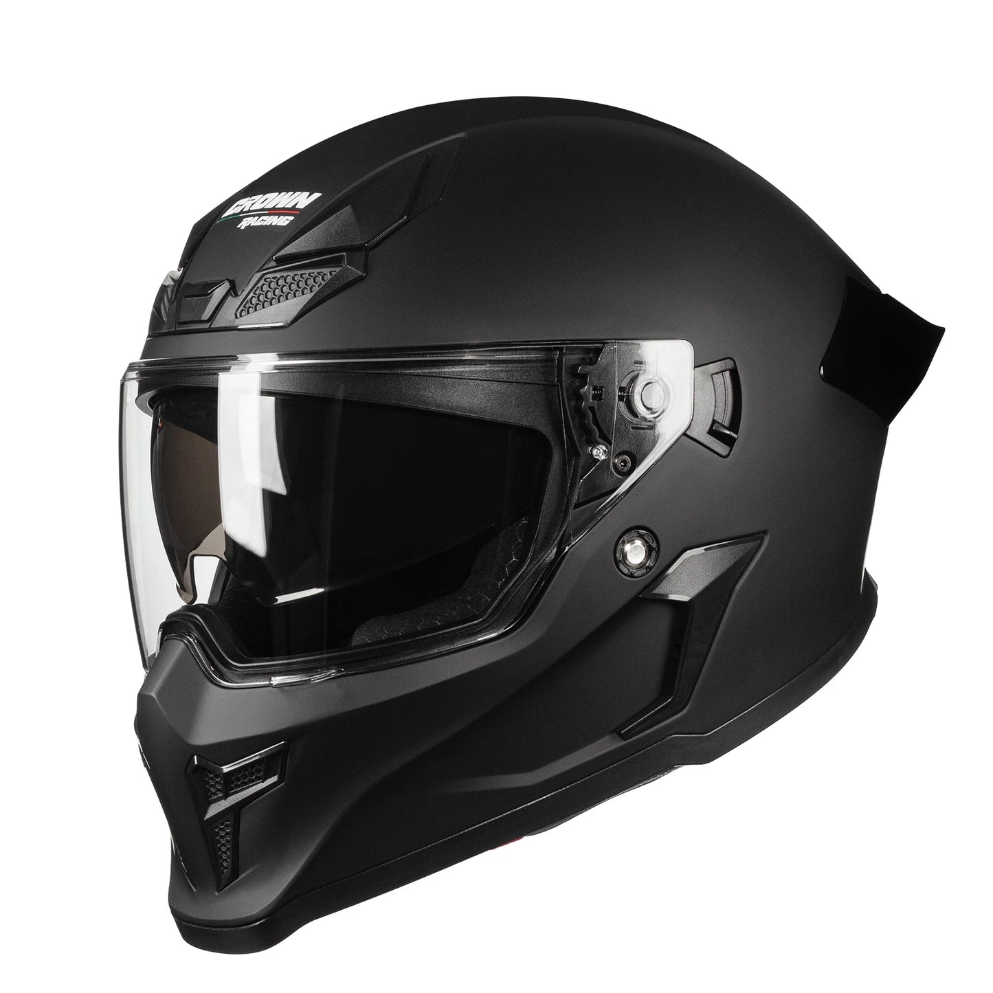 Crown Racing Model-601 Full Face Motorcycle Helmet for Adults, DOT Approved Dual Visor Street Bike Helmet