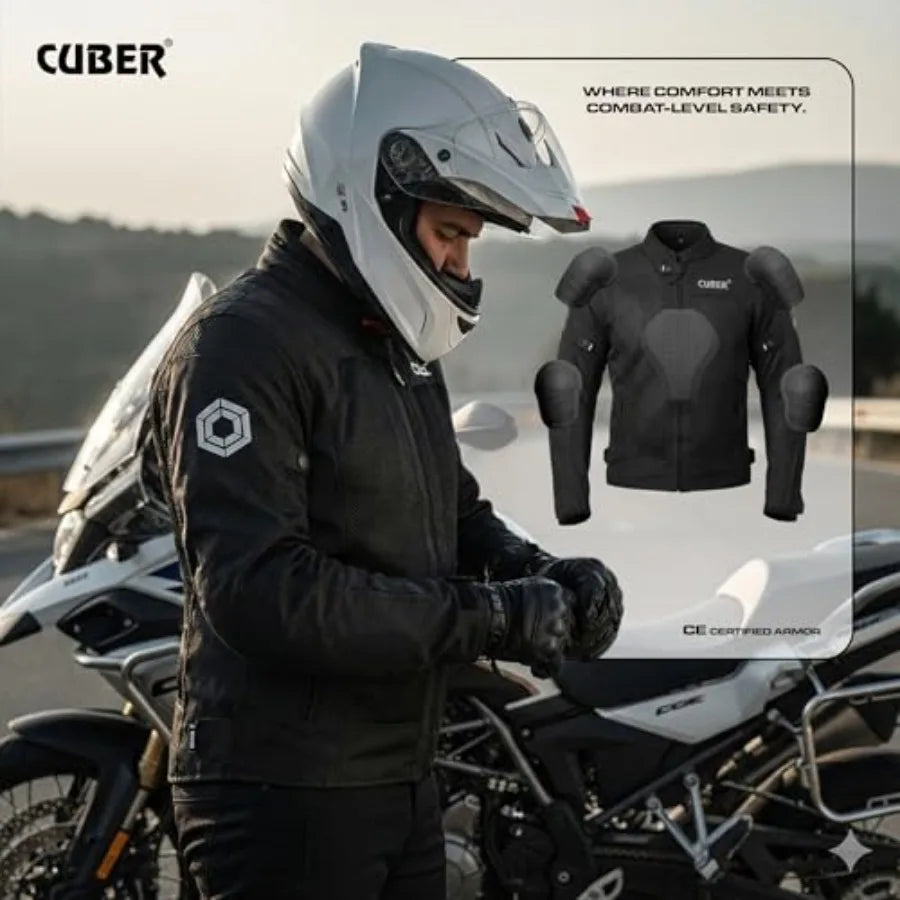 Mens Motorcycle Breathable Mesh Jacket With CE Armor