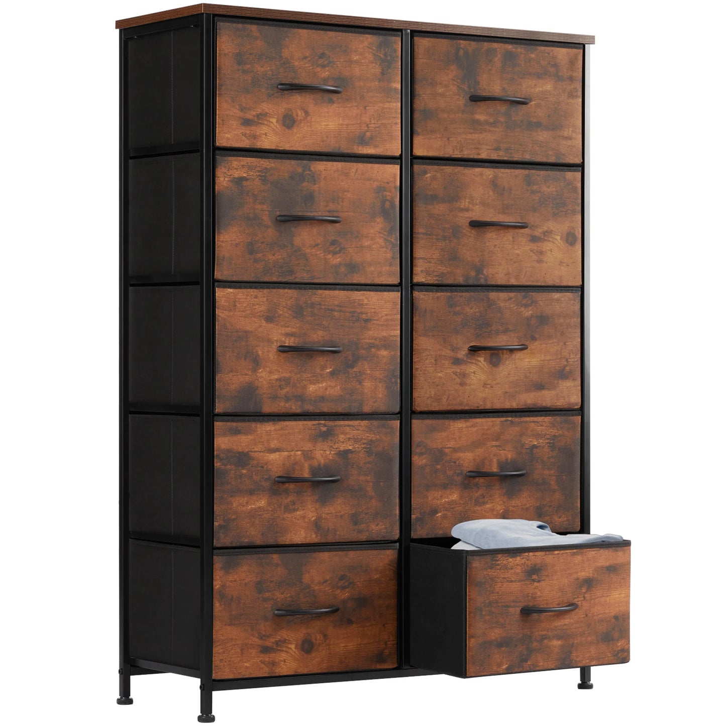 JHK Bedside Table Wardrobe Storage Cabinet With Metal Frame