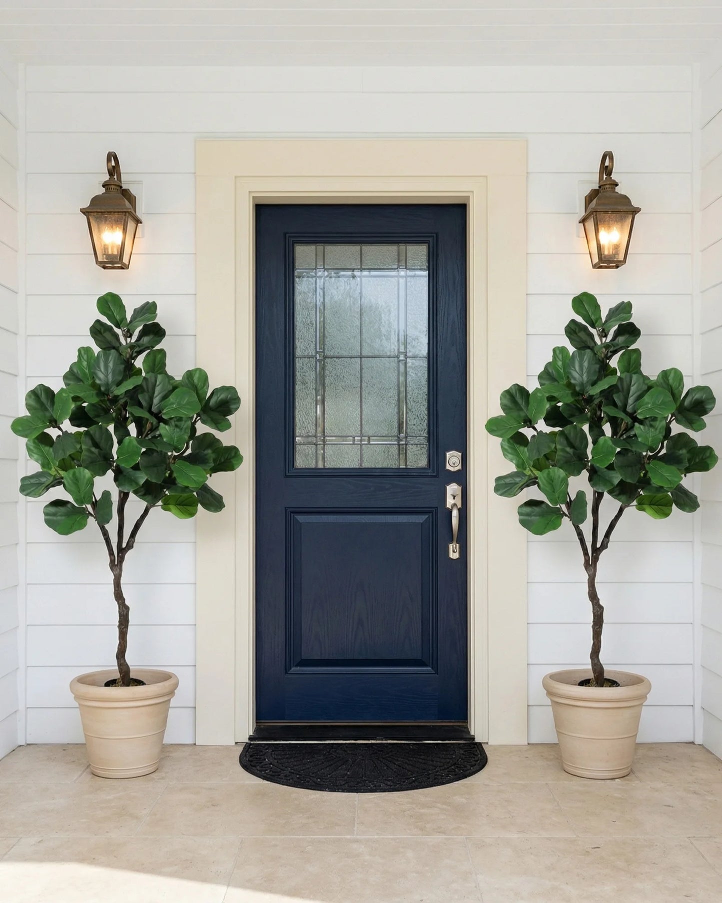 4/5/6 FT Artificial Fiddle Leaf Fig Tree with Lifelike Leaves,Large Faux Plant, Tall Fake Ficus Lyrata Trees with Black Planter, Fake Floor Plants for Home Office Modern Decor