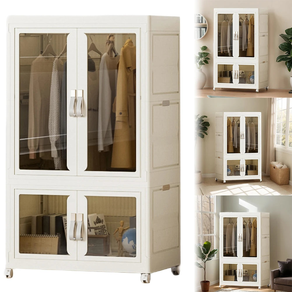 NovaSphere Portable Closet Wardrobe With Hanging Rod and Shelves