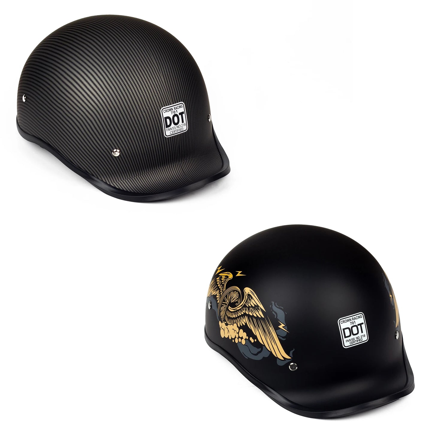 CrownRacing Motorcycle Helmets 3/4 Open Face Helmet