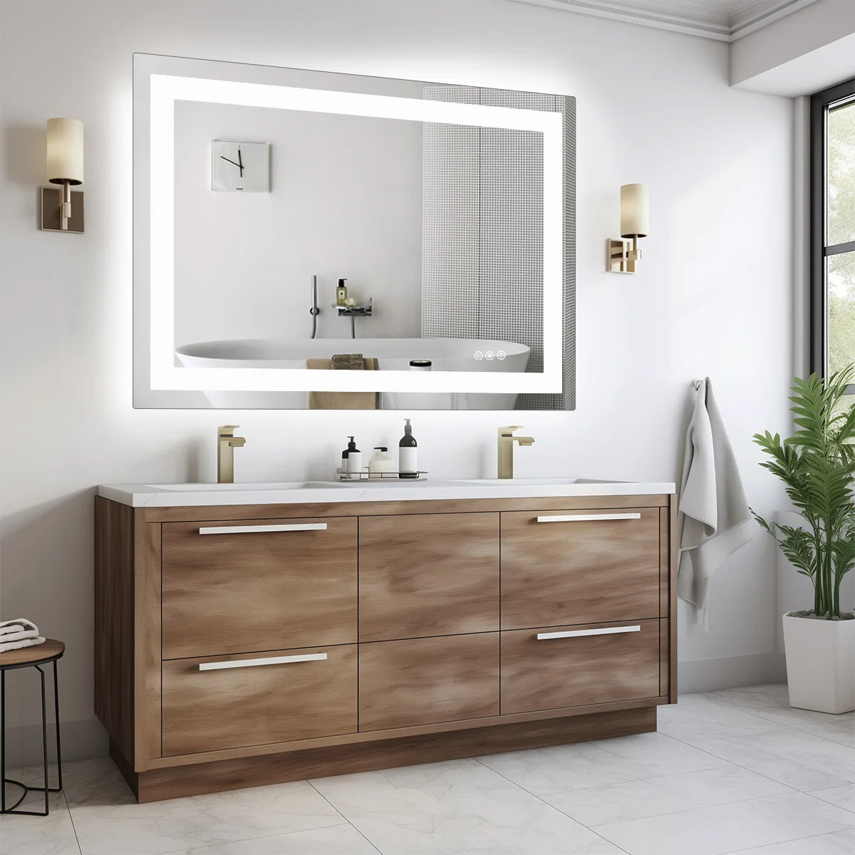 JHK LED Bathroom Vanity Mirror With Front Light And Backlit