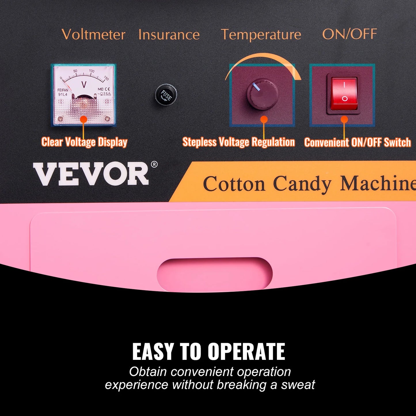 SucceBuy Electric Cotton Candy Machine With Cart 1000W Power