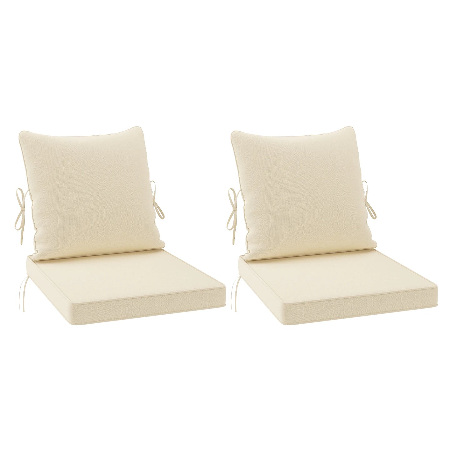 Outdoor Chair Cushions Set of 2, 24"× 24" Outdoor Sofa Replacement Cushions with Removable Cover for Patio Furniture