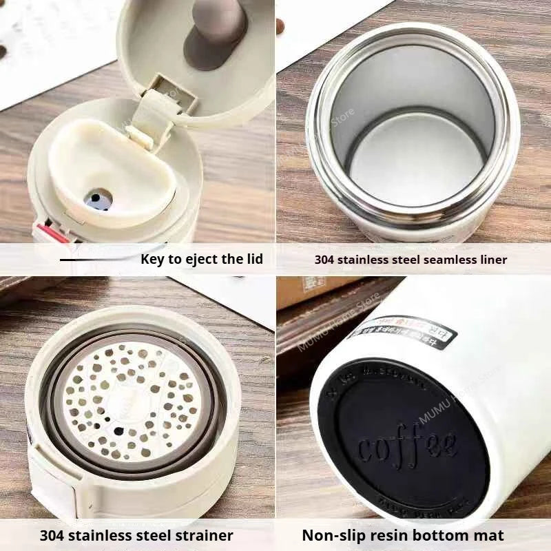 Vacuum Insulated Stainless Steel Thermos Flask Leak Proof Mug