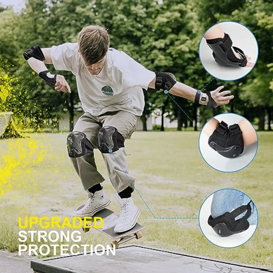 Roller Skating Protective Gear Adult Knee Elbow Pads Wrist Guards